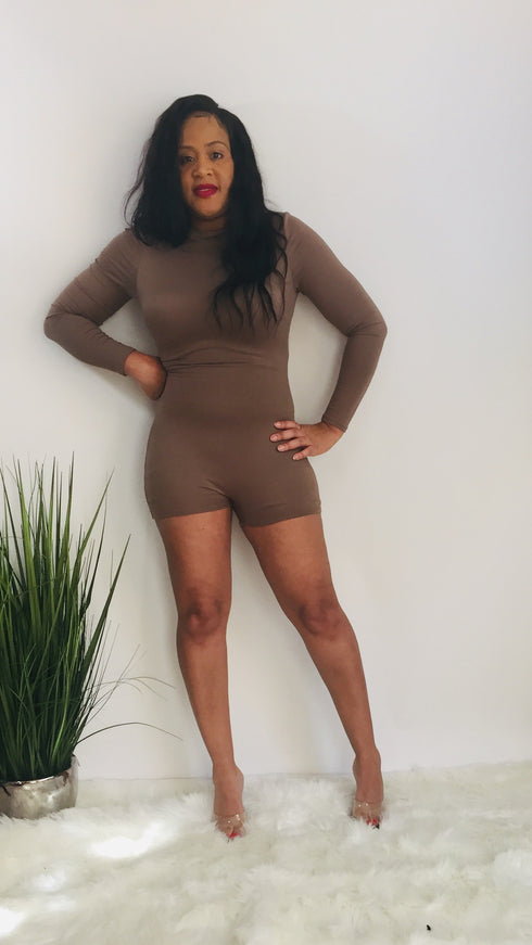Mocha Latte - long sleeve romper